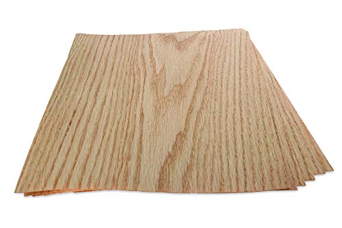 Real Red Oak Wood Veneer, US Letter Size, Pack of 6 Sheets - style: Red Oak