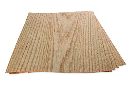 Real Red Oak Wood Veneer, US Letter Size, Pack of 6 Sheets - style: Red Oak