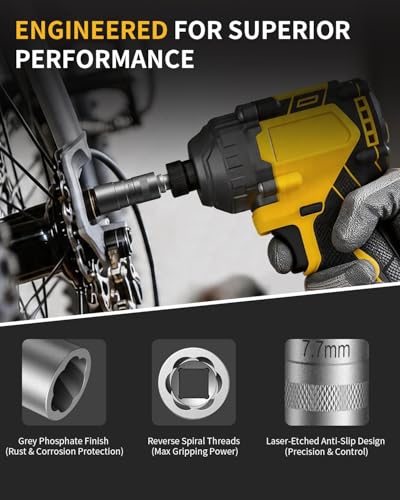 32-Piece Bolt Extractor Kit, 1/4" & 3/8" Drive Stripped Nut Remover - size: 32Pcs