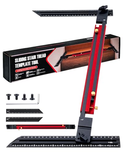 Stair Tread Template Tool for Stairs Shelves Projects - color: Red and Black