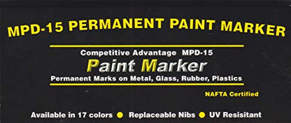 Enamel Paint Markers MPD-15 | GREEN - 1 Pack | Permanent Marks on Metal, Glass, Rubber, Plastic & more, Waterproof UV Resistant - color: Green