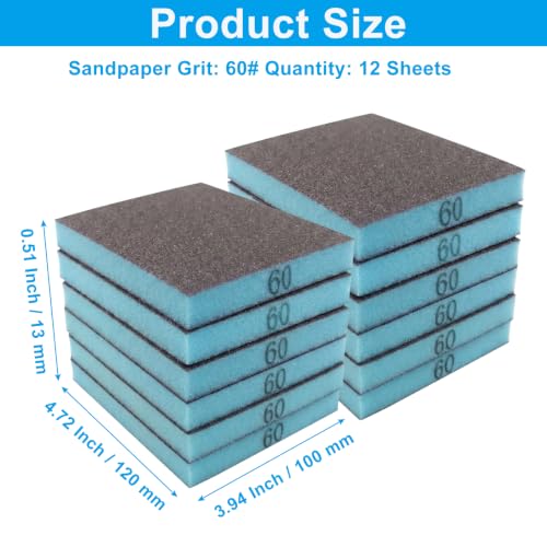 12 Pcs 60 Grit Sanding Sponge - size: #60
