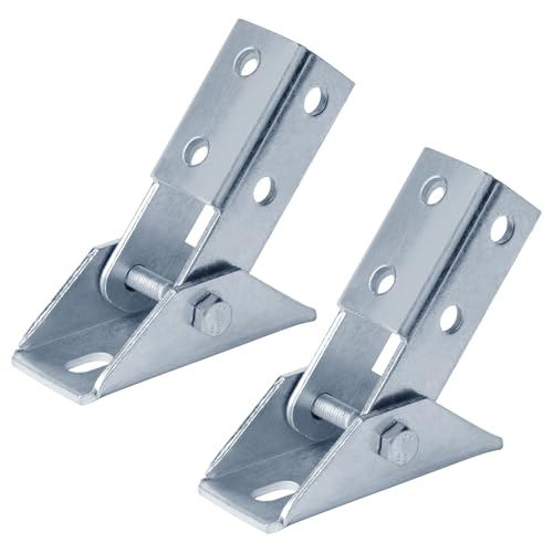 heneng 2 Pack Adjustable Angle Bracket for 1-5/8" Strut Channel,3/16" Thick