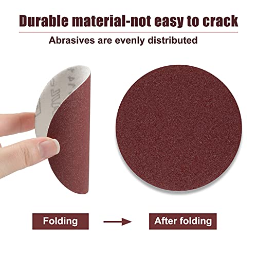 SPEEDWOX 50pcs Sanding Discs 4 Inches Sandpaper 150 Grit Hook and Loop Sanding Discs for Drill Grinder Rotary Tools No Hole - size: 150 Grit