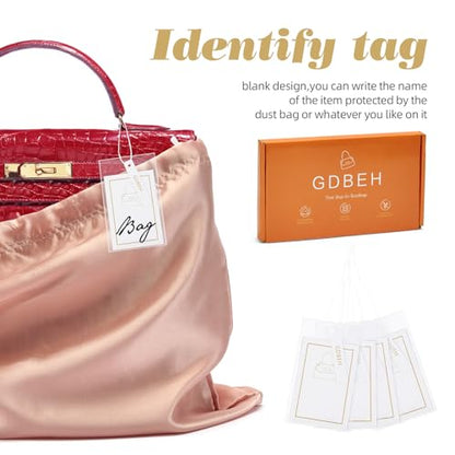 3Pack Drawstring Dust Bags for Handbags Silk Purses - color: Pink, size: 23.6×19.6 in