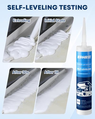 Kohree RV Roof Sealant 4 Pack, Self-Leveling Lap Sealant White