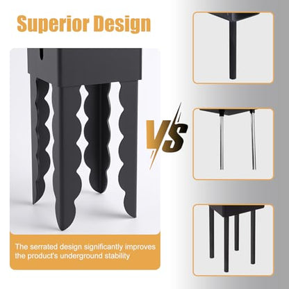 4x4 Post Base Holder Ground Spike, 2 Pcs (Actual 3.6"x3.6") - size: 2 Pcs
