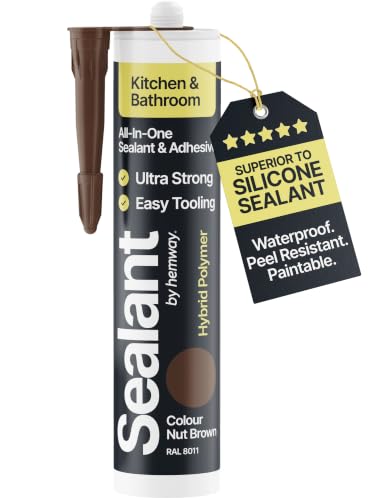 Hemway Kitchen & Bathroom Nut Brown Sealant & Adhesive 300ml 1 Pack - color: Nut Brown