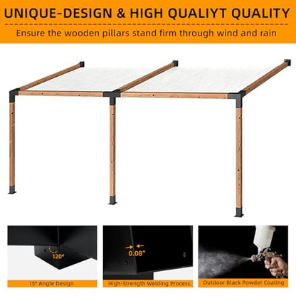 6Pcs 30° Lean Pergola Kit 4x43-Way Slanted Pergola Roof Bracket,Post Base-Angled 4x4 Wood Post Bracket DIY Gazebo Brackets-Hardware Kit for Outdoor Wood Beam Post Sunroom Carport Cabin.