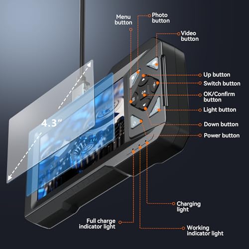KIRFEIHT Endoscope Camera with Light - Industrial Borescope with 32GB Card - style: Single Lens