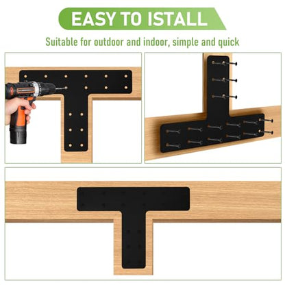T Post Bracket 4PCS,14"x10" T Flat Mending Plate for 4x4,6x6 Lumber - style: T Shape（14X10)