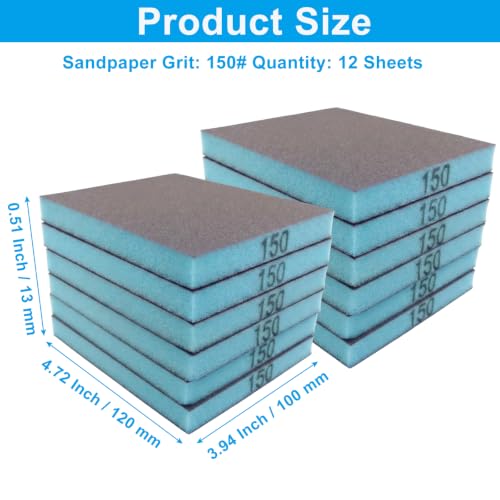 12 Pcs 150 Grit Sanding Sponge - size: #150