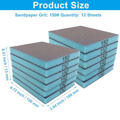 12 Pcs 150 Grit Sanding Sponge - size: #150