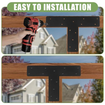 4 Pcs T Post Brackets for Pergola Bracket|Thickness 0.12"| - size: 4"x 4"