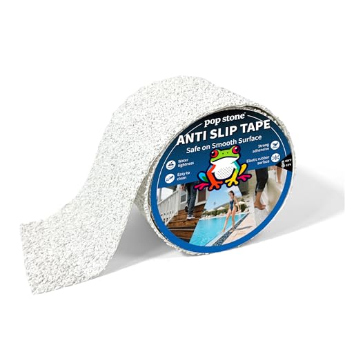 Waterproof Anti-Slip Traction Tape, 4" x16.5 FT | Heavy-Duty EPDM Rubber Granule Surface, Strong Grip & Resilient Foot Contact | Indoor & Outdoor for Pool, Bath, Ramps, Stairs and Steps - color: Bath Crisp, size: 4" X 16.5ft