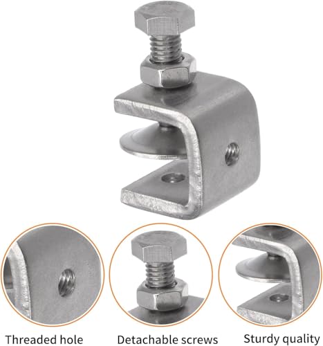 Stainless Steel C Clamps, Mini Tiger Clamp Set for Mounting, Heavy Duty Metal U Clamps, Small Desk G-Clamp with 0.79 Inch Stable Wide Jaw Opening for Metal Working Woodworking Welding Building (6pcs) - size: 0.79 in / 20mm (6 Pcs)