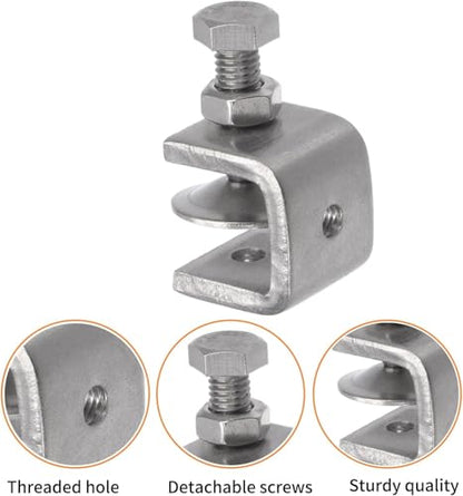Stainless Steel C Clamps, Mini Tiger Clamp Set for Mounting, Heavy Duty Metal U Clamps, Small Desk G-Clamp with 0.79 Inch Stable Wide Jaw Opening for Metal Working Woodworking Welding Building (6pcs) - size: 0.79 in / 20mm (6 Pcs)