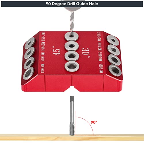 30°, 45°, 90° Angle Drill Guide Jig for Straight or Angled Holes 4 Sizes