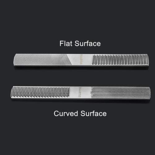 Wood Rasp 2 Packs with Premium Grade High Carbon Hand File and Round Rasp, Half Round Flat & Needle Files. Best Wood Rasp Set for Sharping Wood and Metal Tools