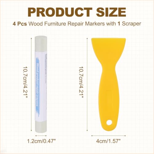 PATIKIL 4Pcs Wood Furniture Repair Markers with Scraper, Grey White - color: Grey White