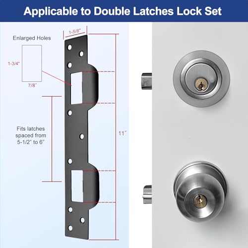 Door Strike Plate Double Opening, with Reinforced Torx Screws, Bit