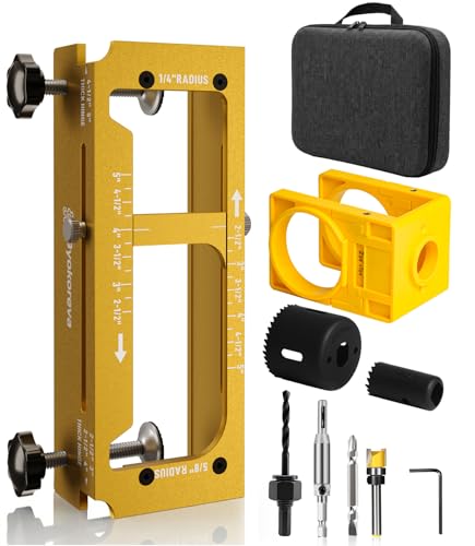 Door Hinge Jig with Door Lock Installation Kit, Includes Storage Case - style: Door Hinge Jig & Door Lock Installation Kit