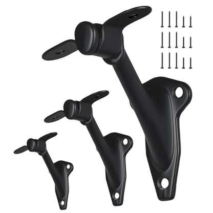 HOME MASTER HARDWARE Handrail Bracket for Stairs, Matte Black, 3 Pack - color: Matte Black, size: 3 Pack