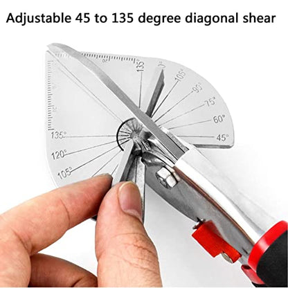 Trim Miter Shears – 45°-135° Adjustable Cutter for Wood Molding, Quarter Round, Shoe Trim, PVC, Rubber, Craft Sticks, Decorative Edges