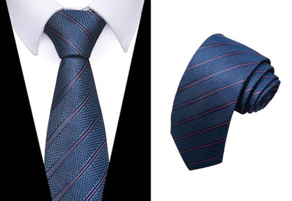joy alice Tie For Men 6 PCS Necktie Woven Jacquard Neck Ties Set Neck Ties - color: Bluered Yellow Green Red Grey
