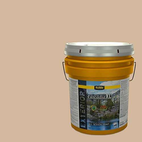 Rodda Paint CASCADIA XL Exterior Satin Paint & Primer in One, 5-Gallon, Antler - color: Antler, size: 640 Fl Oz (Pack of 1)