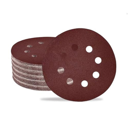 50PCS 5 Inch 8-Hole Sanding Discs for Random Orbital Sander, 220 Grit Hook and Loop Sandpaper Pads for Woodworking, Metal and Automotive Surface Prep - style: 50PCS 220 Grit