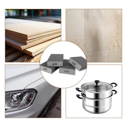 8 Pcs Wet Dry Sanding Sponges, 60/80/120/220 Grit Hand Sandpaper Brick, Sanding Blocks for Drywall Metal Wood Furniture - size: 60/80/120/220 Grit