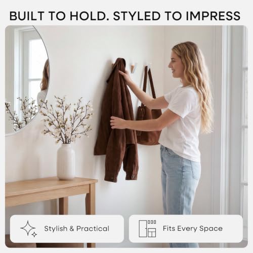Homeforia Beachwood Coat Hooks, High-End Wood & Metal, Set of 2 - color: Beechwood, size: Pack of 2