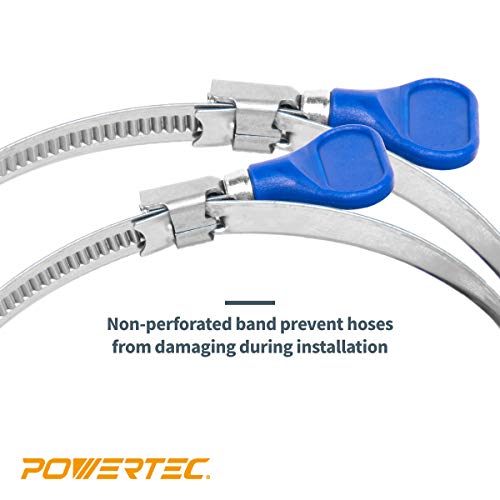 POWERTEC 70262-P2 2-1/2 Inch Key Hose Clamp, Thumb Screw Key Adjustable Stainless Steel Hose Clamps for Dust Collection, Dust Collector and Dryer Vent Hose, Pipe Clamp, RV Clamp,Worm Gear Clamp,20pack - size: 2-1/2 Inch, style: Key clamps (20 PK)
