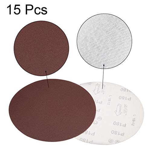 uxcell 15pcs 8" Hook and Loop Sanding Discs 180 Grit Aluminum Oxide - size: 180 Grit