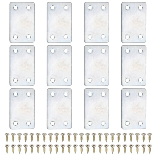 uxcell Flat Straight Brace Bracket 2.36"x1.5" Iron Shelf Support 12Pcs - color: Silver Tone, size: 2.36"x1.5"