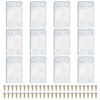 uxcell Flat Straight Brace Bracket 2.36"x1.5" Iron Shelf Support 12Pcs - color: Silver Tone, size: 2.36"x1.5"