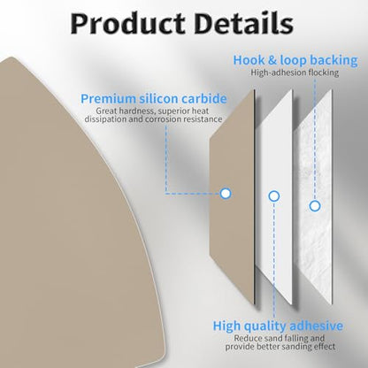 12 Pcs Detail Sander Sandpaper, 7000 Grit Triangular Sandpapers - size: 7,000 Grit