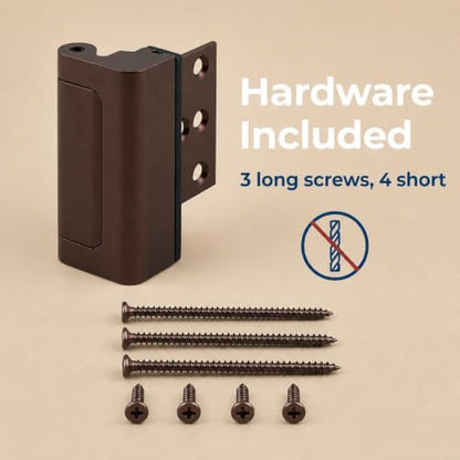 Prime-Line Door Reinforcement Lock, 3 in. Stop, Bronze (1 Set) - color: Bronze