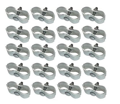 Plutreas Chain Link Fence Panel Clamps 1-3/8" Dog Kennel Panel Clamps for Round Pipe Panel Frame (Set of 20)