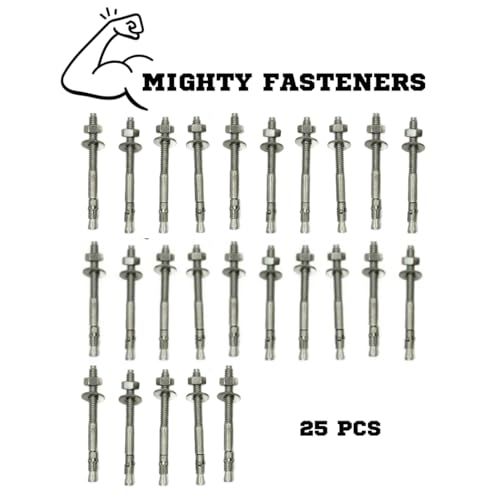 Mighty Fasteners 304 Stainless Steel Wedge Anchors 1/4" X 3" - 25 Pack - size: 1/4" X 3"
