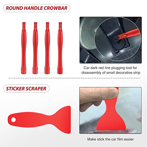 Nilight Trim Removal Tool 102 Pcs, Auto Push Pin Bumper Retainer Clip Set - color: 102 Clips+ Remover Tools Red