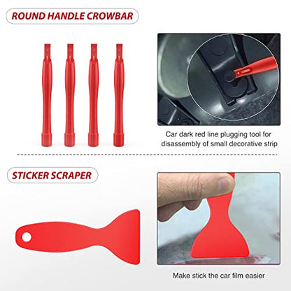 Nilight Trim Removal Tool 102 Pcs, Auto Push Pin Bumper Retainer Clip Set - color: 102 Clips+ Remover Tools Red