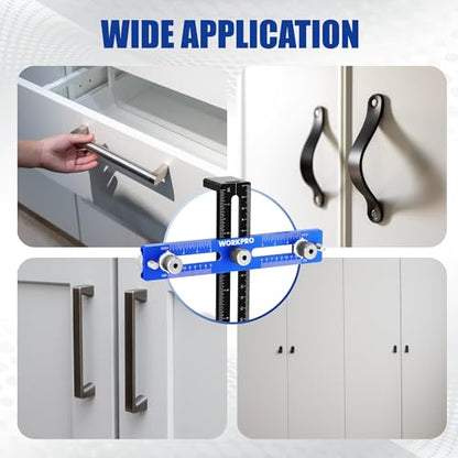 WORKPRO Cabinet Hardware Jig, Adjustable Cabinet Handle Template