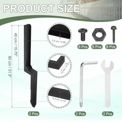 DTGN Fence Post Repair Kit 31.5 Inch Fence Post Stake 2Pcs