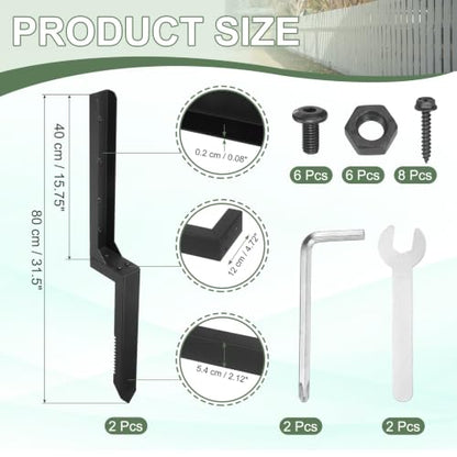 DTGN Fence Post Repair Kit 31.5 Inch Fence Post Stake 2Pcs