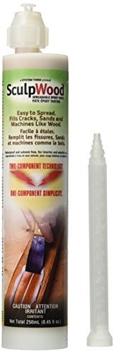 System Three SculpWood Paste Wood Epoxy Filler, UTAH Cartridge, 8.4oz - size: 8.4 OZ