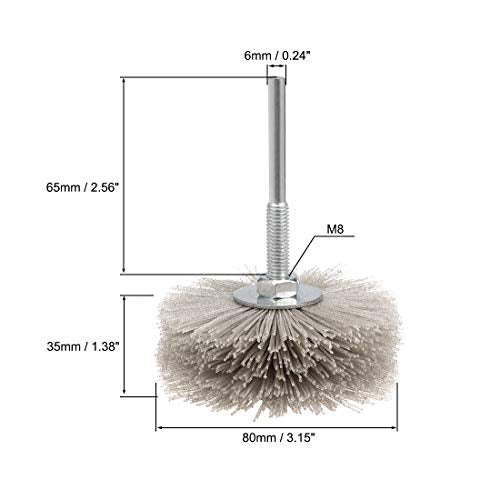 uxcell Nylon Wheel Brush 320 Grits Abrasive Grinding Head with 6mm Threaded Shank - style: 320 Grit