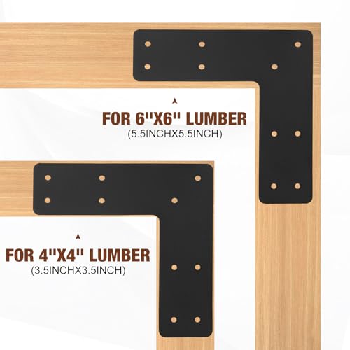 2 Pcs 10"x10" L Post Brackets, Fit 4x4 6x6 Wood, 3MM Thick - style: L Shape(10x10)