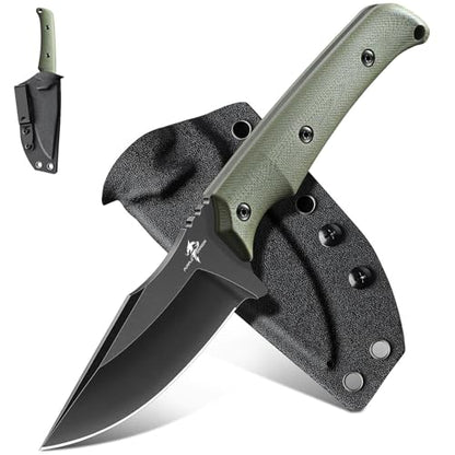 Purple Dragon Fixed Blade Knife - Full Tang Hunting Knife Green - size: 3 inch